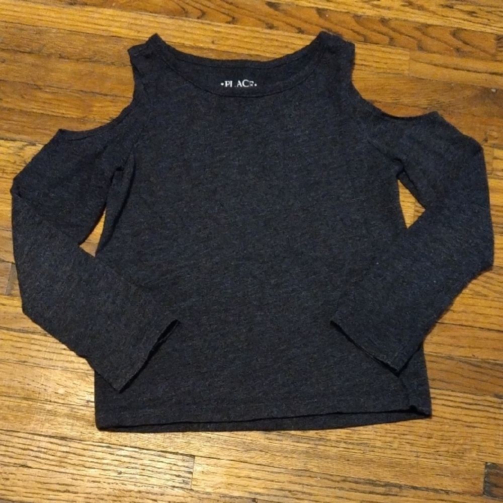 The Children's Place Charcoal Cold Shoulder Tee
